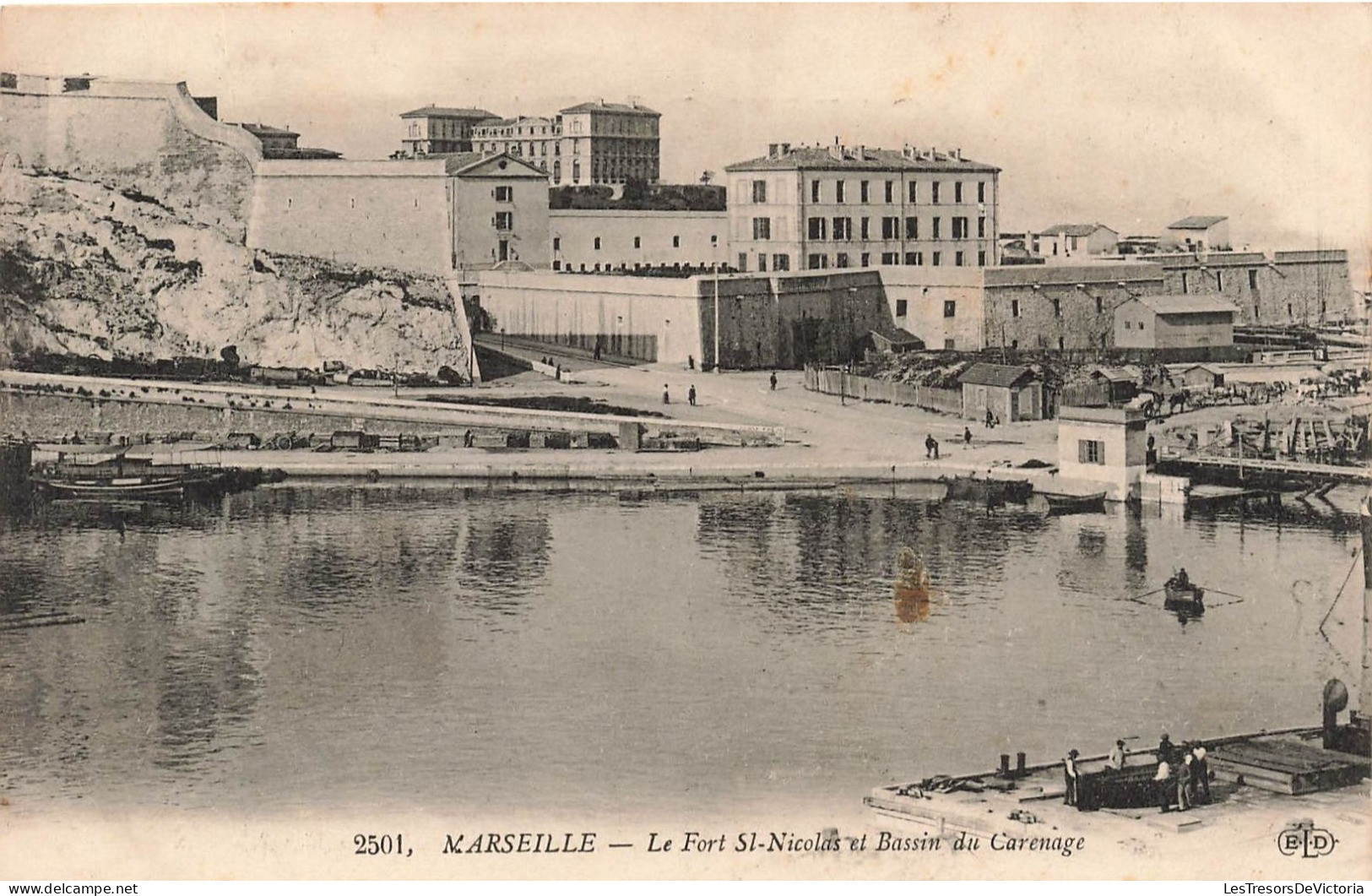 FRANCE - Marseille - Le Fort St St Nicolas Et Bassin Du Carenage - Animé - Carte Postale Ancienne - Monumenten