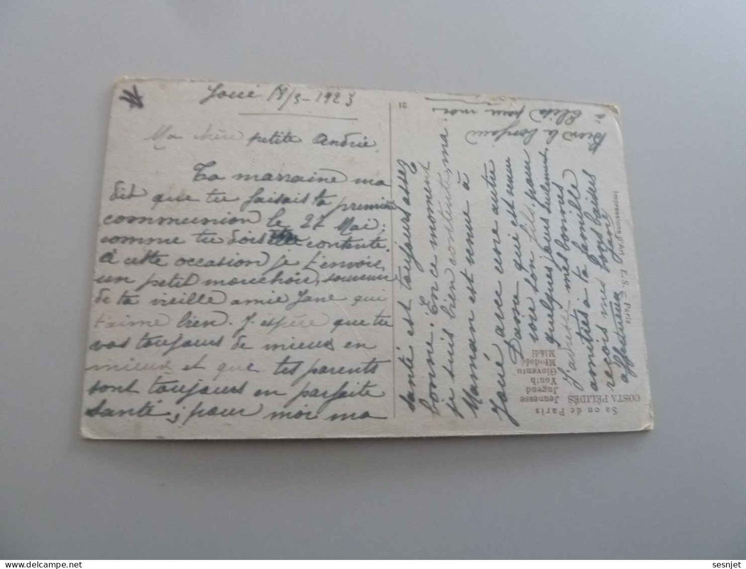 Joué-lès-Tours (Indre-et-Loire) - Salon De Paris - Jeunesse - 21 - Editions Costa Pélidés - Année 1923 - - Communion