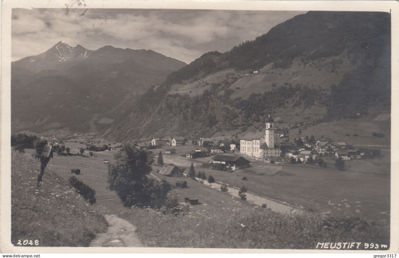 D9516) NEUSTIFT Im Stubaital - FOTO AK Von Weg über Wiese Auf Kirche U. Bauernhof Gesehen ALT ! 1929 - Neustift Im Stubaital