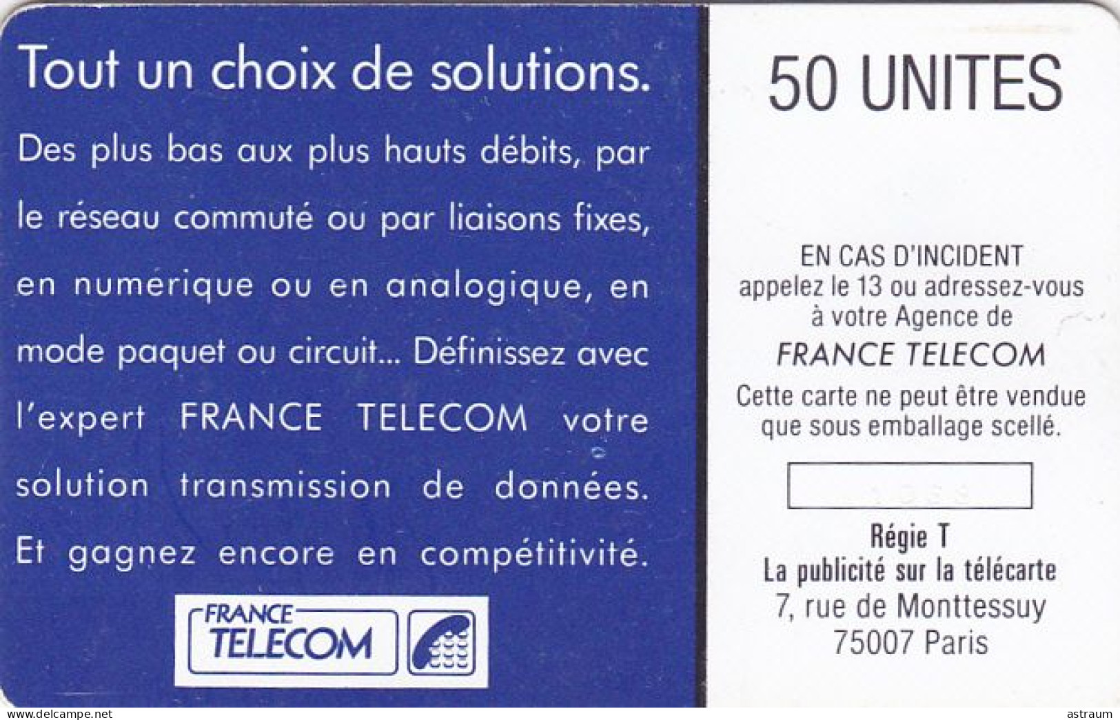 Telecarte Interne C33 Luxe - Transmissions De Données - 50 U - S02 - 1988 - 3558 Ex - Internes