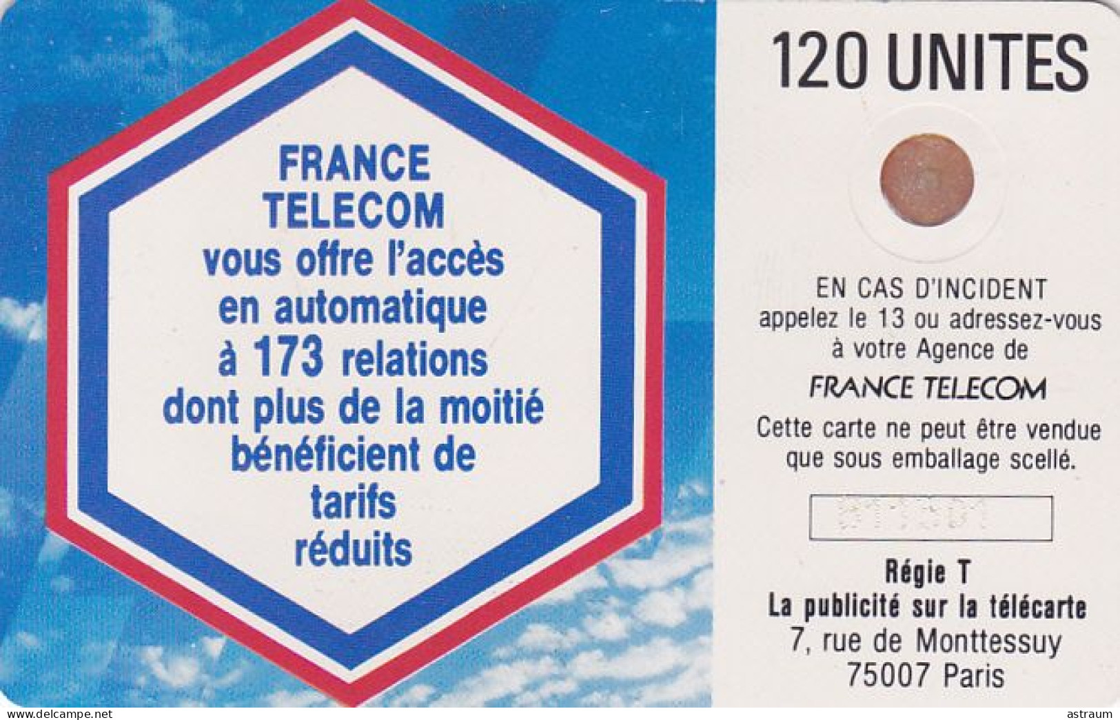 Telecarte Interne C41 NEUVE - I.U.T. NICE - 120 U Impact - Sc4ob - 1989 - 10000 Ex - Phonecards: Internal Use