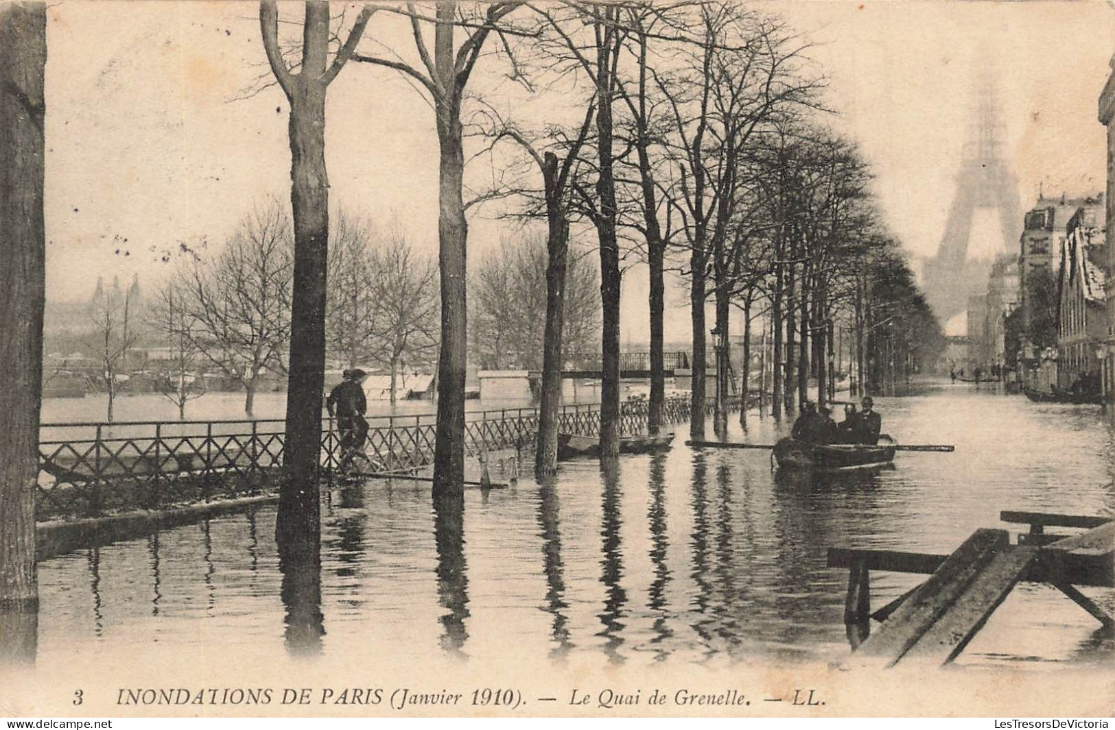 FRANCE - Inondations De Paris (Janvier 1910) - Le Quai De Grenelle - LL - Carte Postale Ancienne - De Overstroming Van 1910