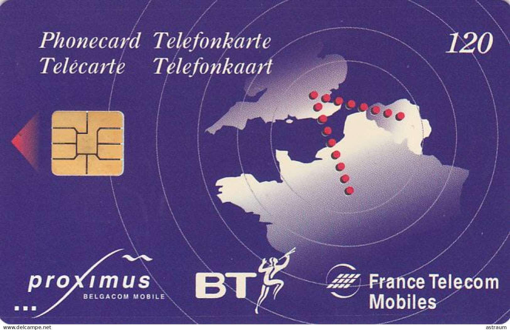 Telecarte Usage Specifique NEUVE - Proximus EURO 2 - 120 U - Sol6 - 1994 - 10000 Ex - Eurostar