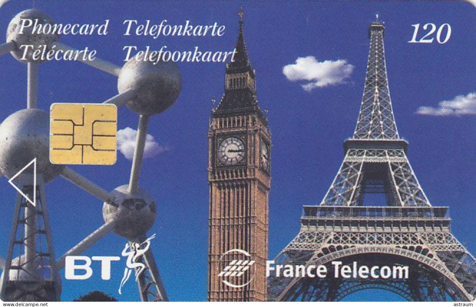 Telecarte Usage Specifique Luxe - BT EURO 3 - 120 U  - Sol6 - 1997 - 20000 Ex - Eurostar