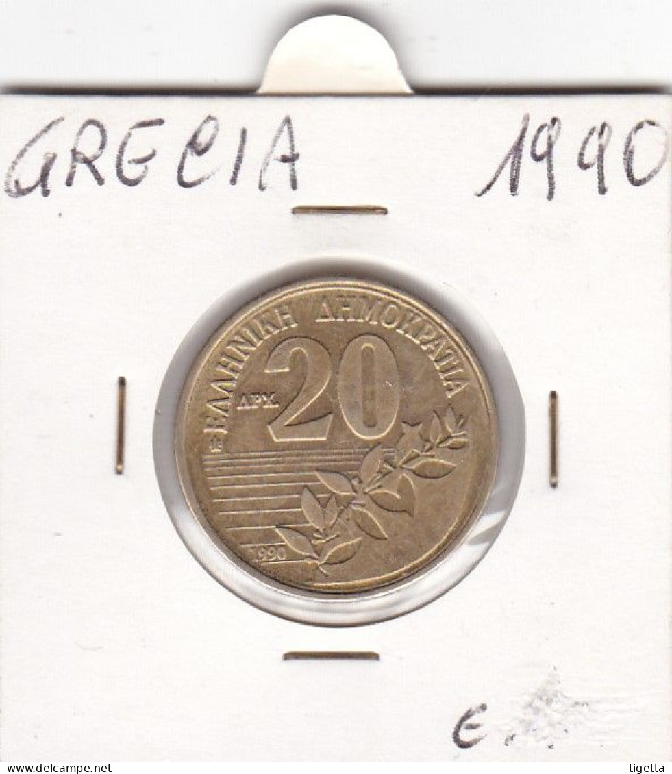 GRECIA  20 DRACHMES  ANNO 1990 COME DA FOTO - Grèce