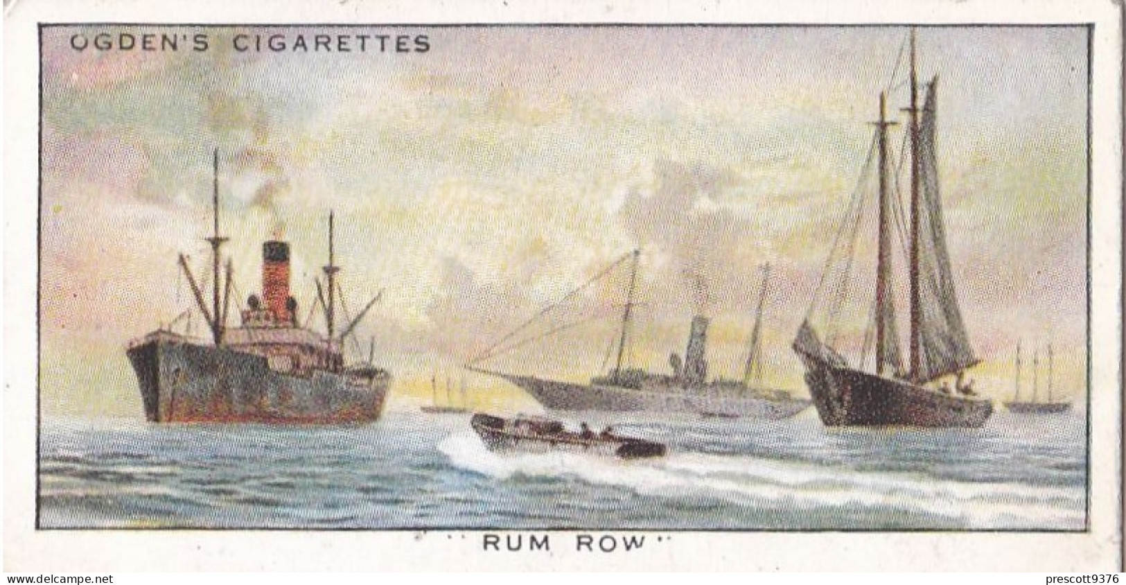 Smugglers & Smuggling 1932 -  Ogden Cigarette Card - Original - 40 "Rum Row" US Prohibition - Ogden's