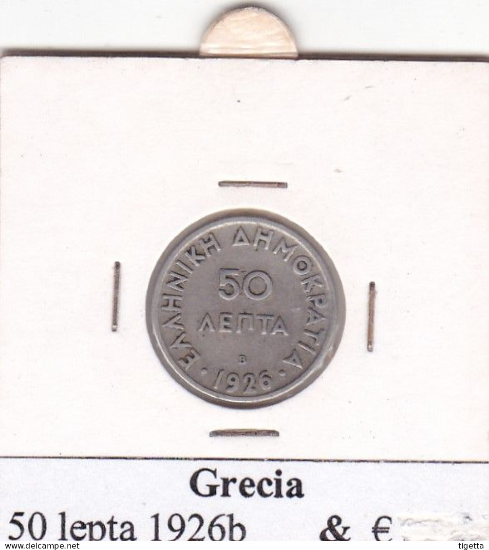 GRECIA  50 LEPTA  ANNO 1926B COME DA FOTO - Grèce