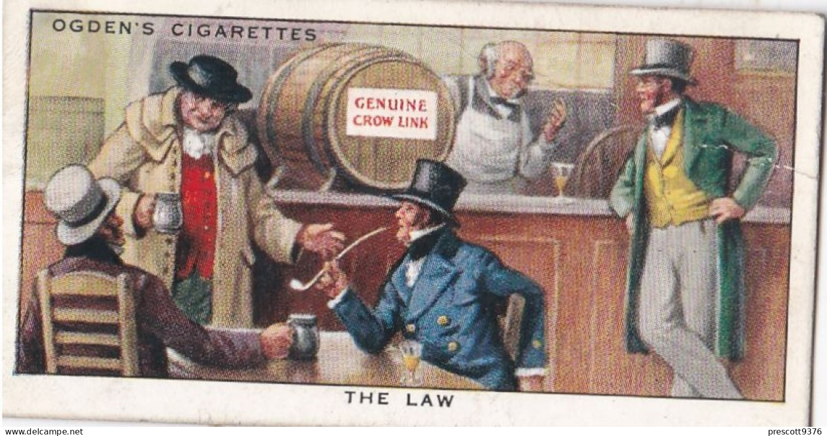 Smugglers & Smuggling 1932 -  Ogden Cigarette Card - Original - 18 The Law - Ogden's