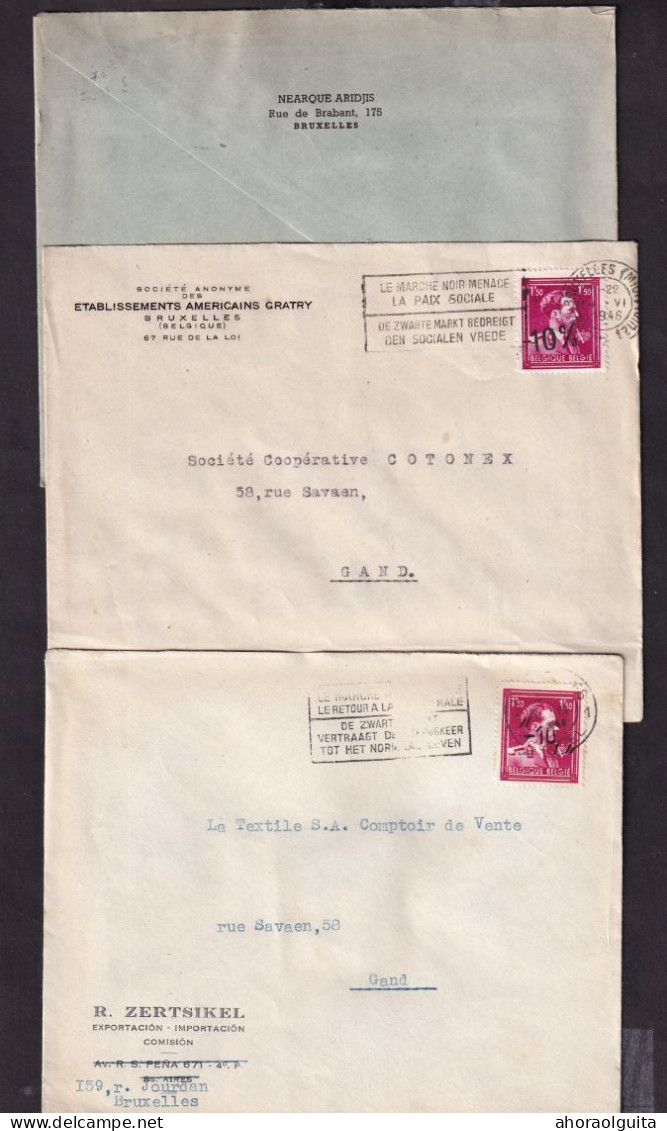 DDEE 806 -- 15 X Enveloppe TP Moins 10 % Surcharge Locale BRUXELLES 1946 - Diverses Entetes De Firmes , Tous Secteurs - 1946 -10%