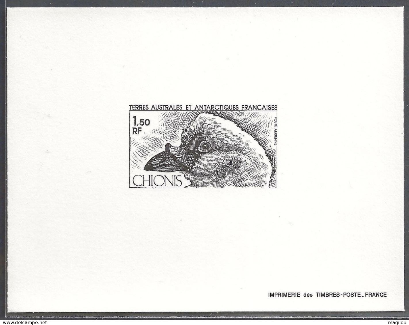 Épreuve De Luxe Taaf/fsat Oiseau Chionis YVT PA 67 - Imperforates, Proofs & Errors