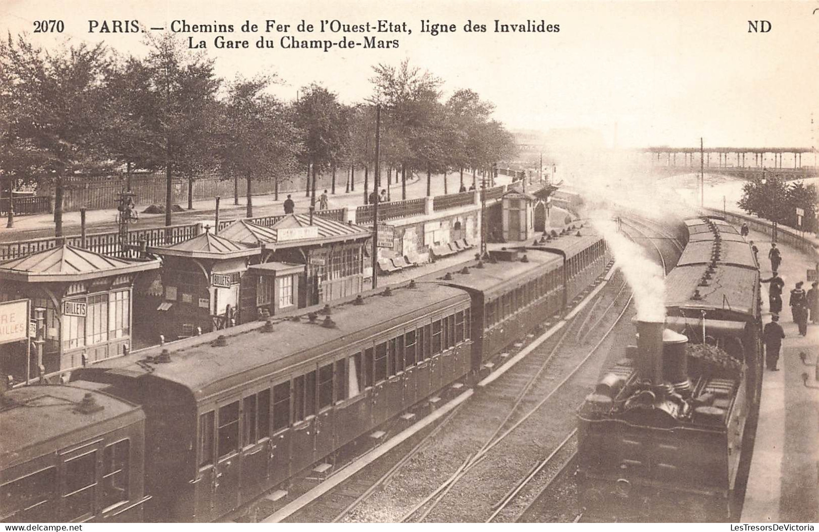 FRANCE - Paris - Chemins De Fer De L'Ouest-Etat Lignes Des Invalides - La Gare Du Champ-de Mars - Carte Postale Ancienne - Metro, Estaciones