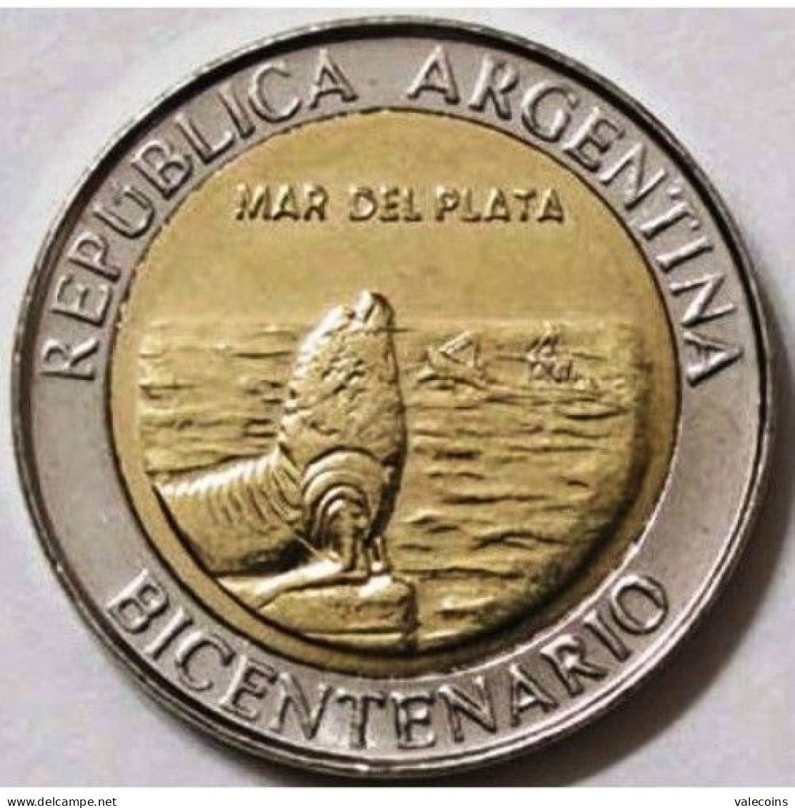 ARGENTINA - 2010 - 1 Peso - KM 158 - Mar Del Plata - UNC Bimetallica Bimetallic - Argentine