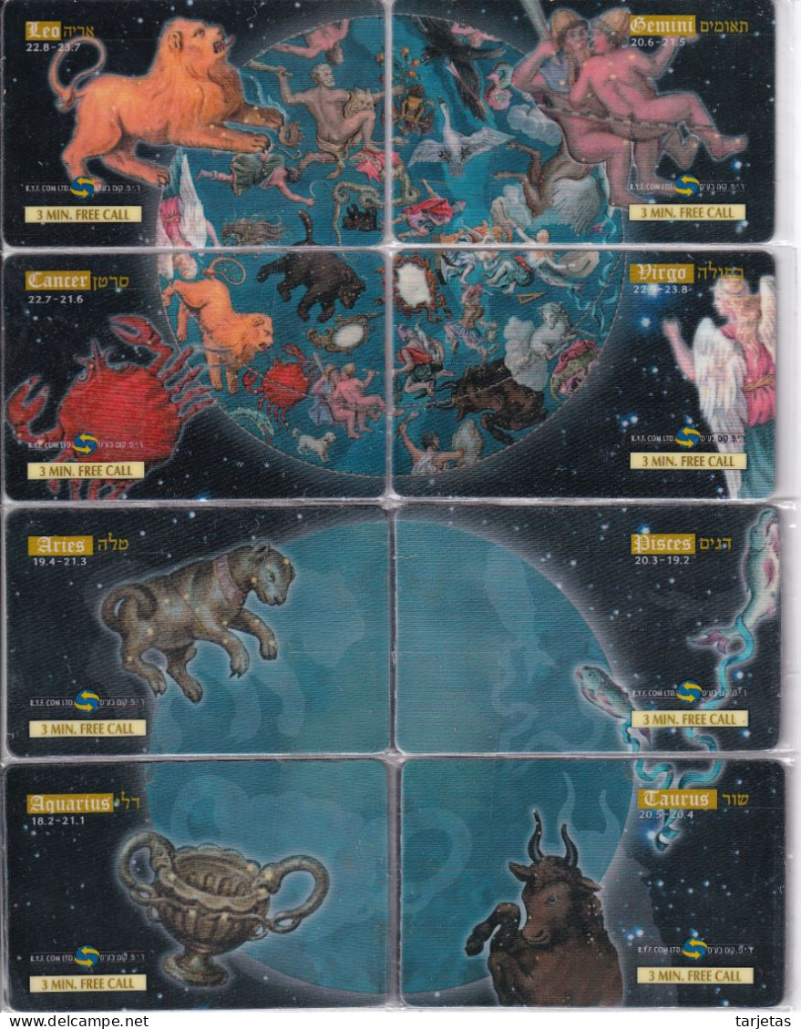 SERIE COMPLETA 12 TARJETAS DE ISRAEL DE HOROSCOPOS - PUZZLE (ZODIACO-ZODIAC) - Dierenriem