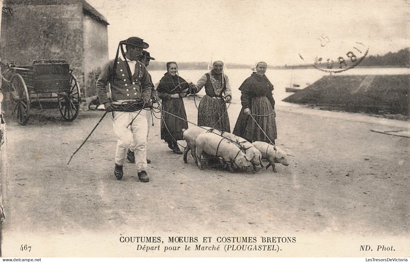 FRANCE - Plougastel - Coutumes Moeurs Et Costumes Bretons - Départ Pour Le Marché - Carte Postale Ancienne - Plougastel-Daoulas