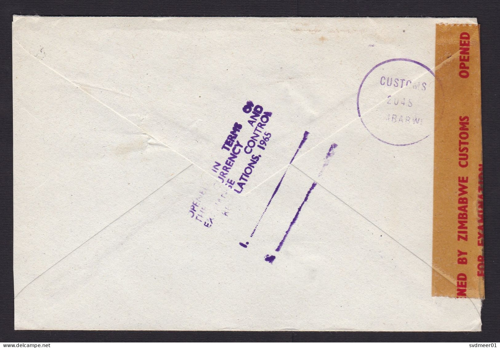 Zimbabwe: Airmail Cover To South Africa, 1984, 2 Stamps, Mineral, Tape & Cancel Customs Control (traces Of Use) - Zimbabwe (1980-...)