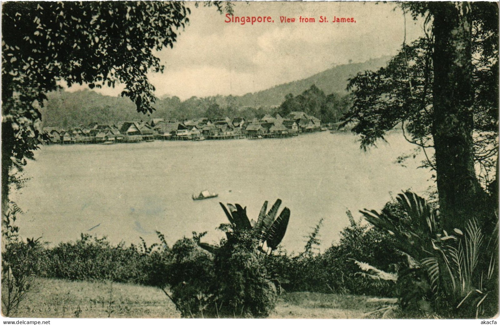 PC SINGAPORE, VIEW FROM ST. JAMES, VINTAGE POSTCARD (b1791) - Singapour