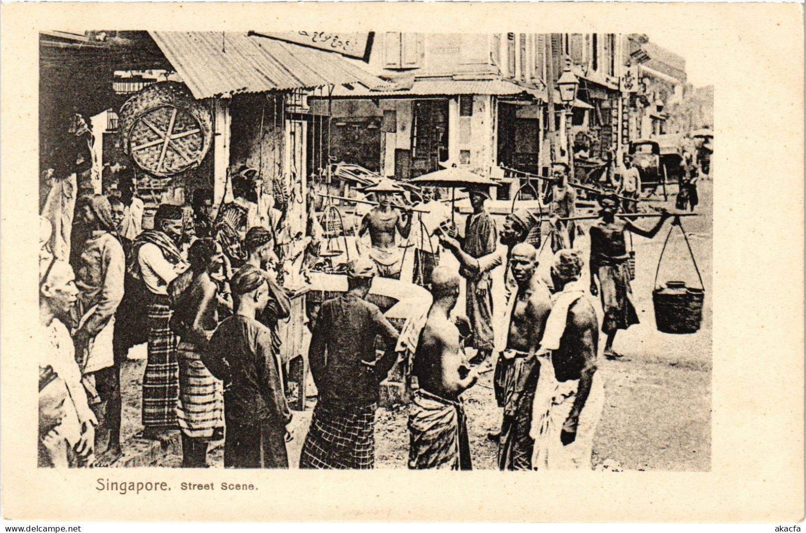 PC SINGAPORE, STREET SCENE, VINTAGE POSTCARD (b1724) - Singapour