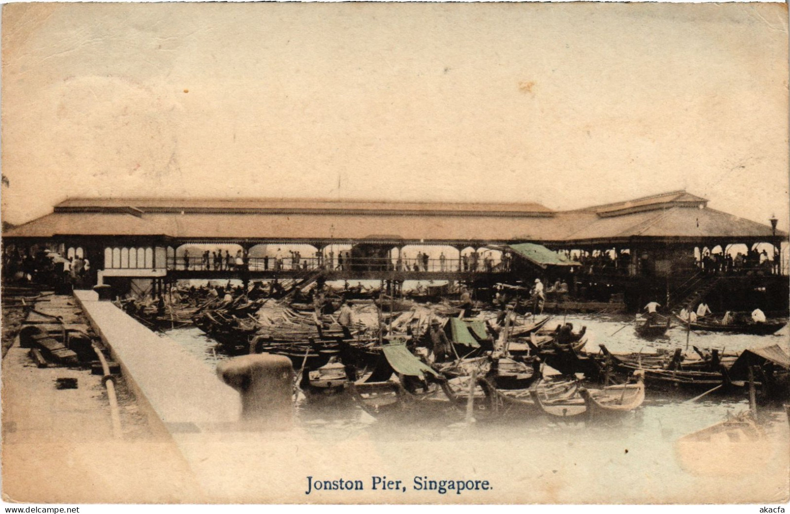 PC SINGAPORE, JONSTON PIER, VINTAGE POSTCARD (b1702) - Singapour