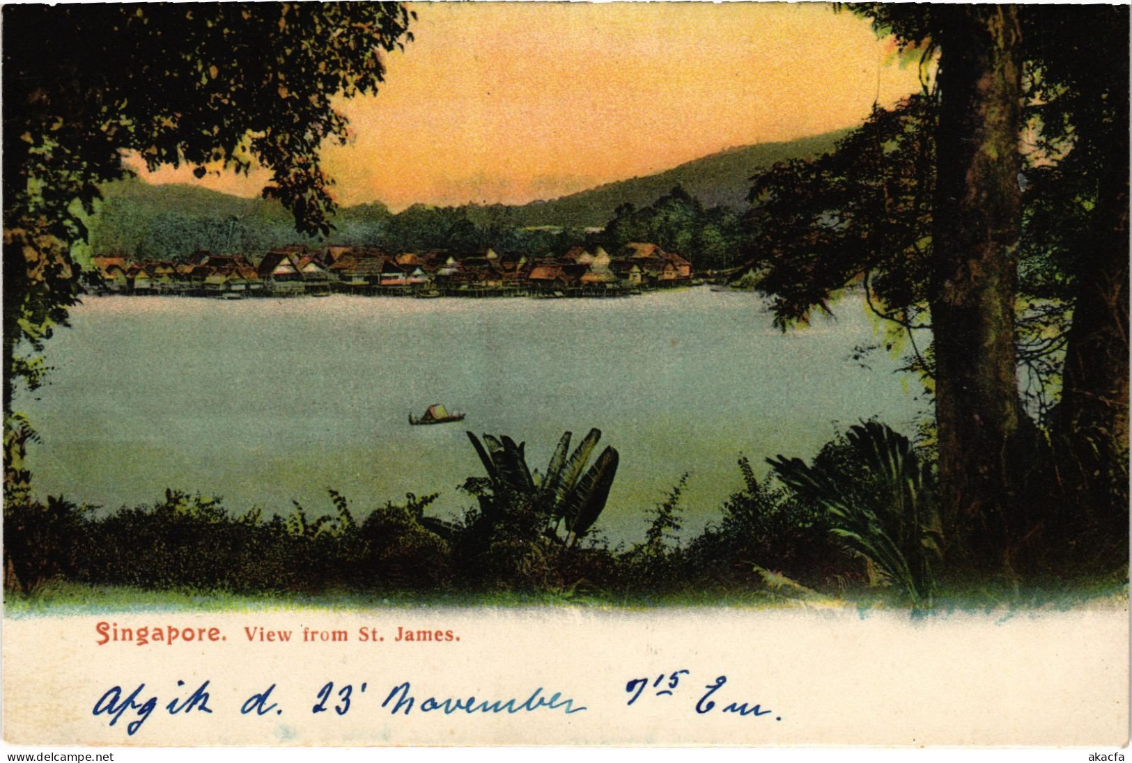 PC SINGAPORE, VIEW FROM ST.JAMES, VINTAGE POSTCARD (b1301) - Singapour