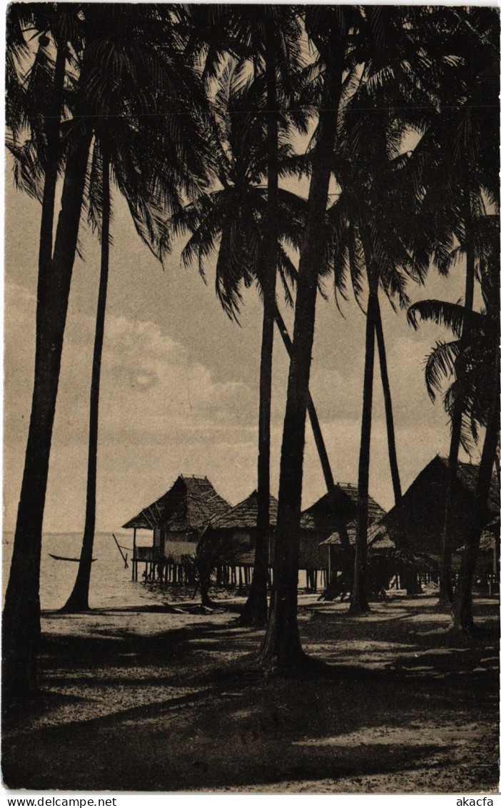 PC SINGAPORE, NATIVE DWELLINGS, VINTAGE POSTCARD (b1045) - Singapour