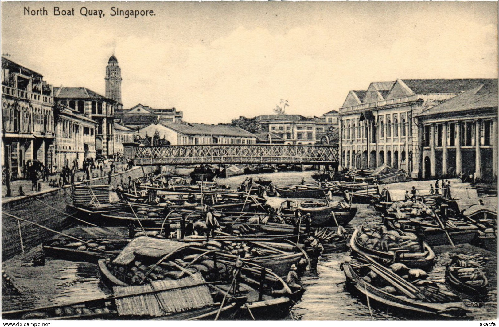 PC SINGAPORE, NORTH BOAT QUAY, VINTAGE POSTCARD (b1036) - Singapour