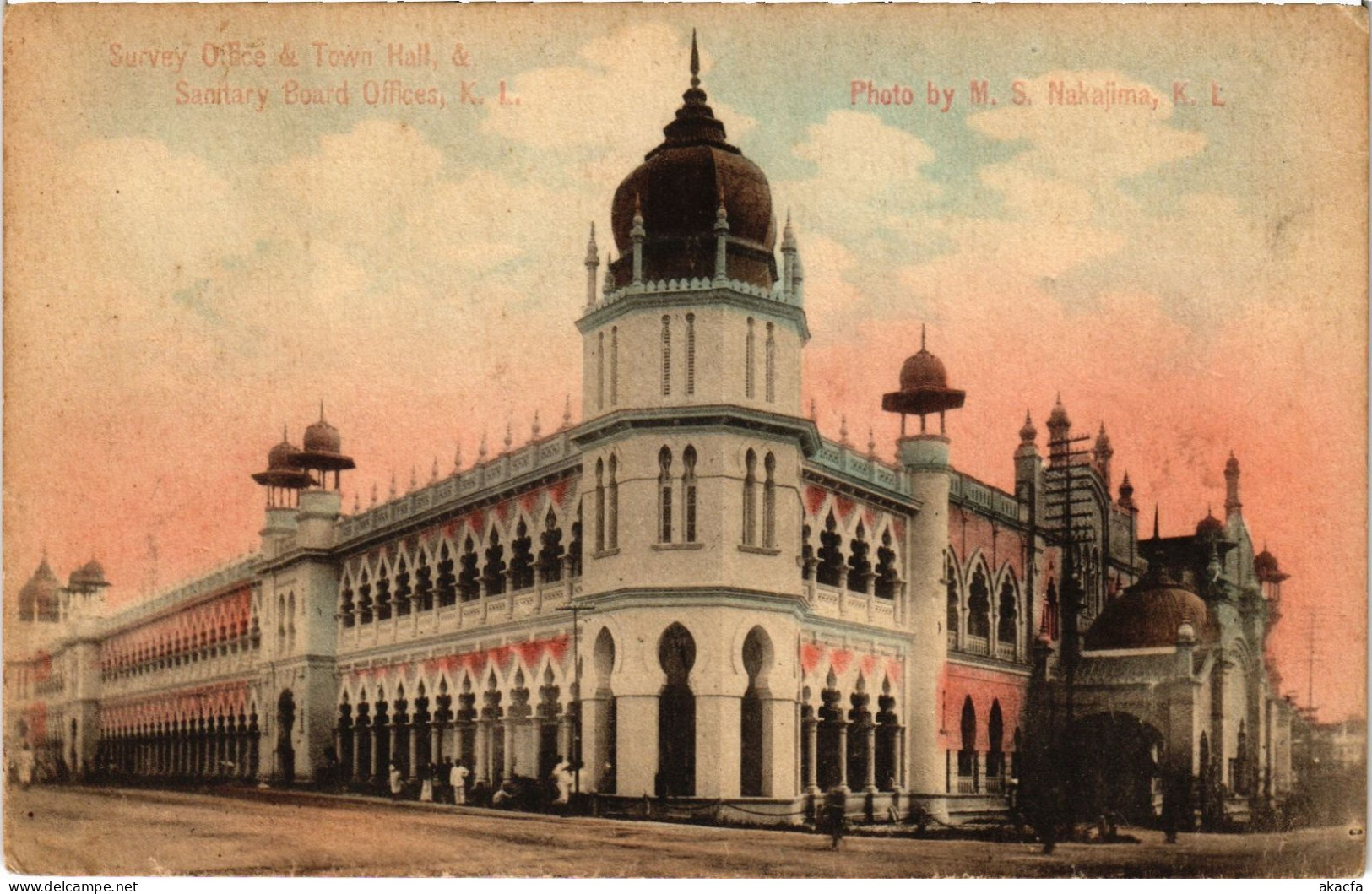 PC SINGAPORE, SURVEZ OFFICE TOWN HALL, VINTAGE POSTCARD (b1012) - Singapour