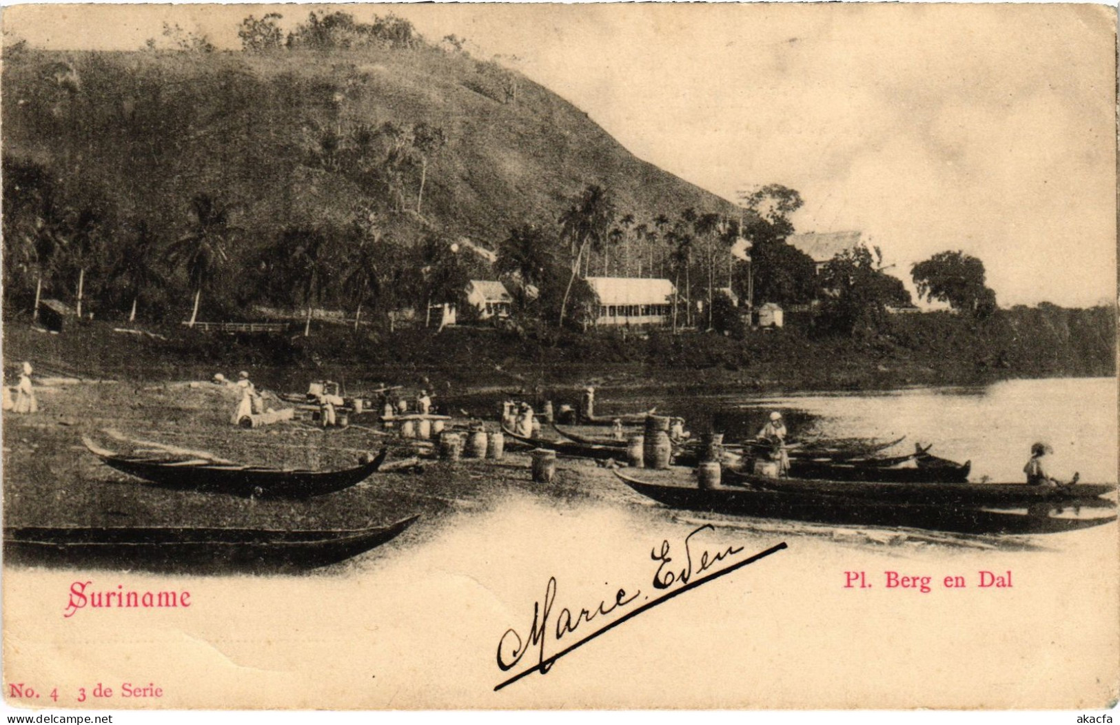 PC SURINAME PL. BERG EN DAL, VINTAGE POSTCARD (b394) - Surinam