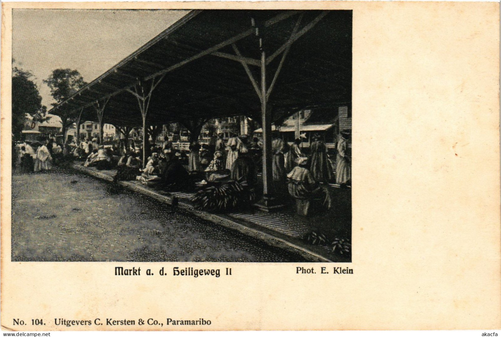 PC SURINAME PARAMARIBO, MARKET ON HEILIEWEG II., VINTAGE POSTCARD (b385) - Suriname