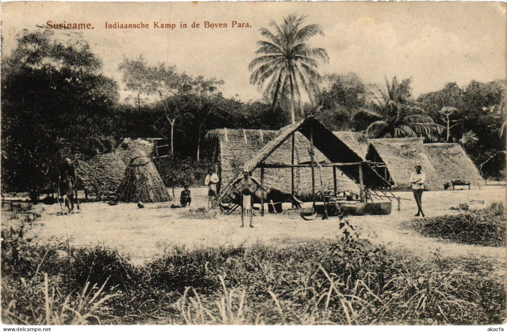 PC SURINAME INDIAANSCHE KAMP IN DE BOVEN PARA, USED, POSTCARD (b359) - Suriname