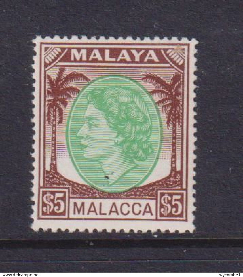 MALACCA  -  1954 Definitive $5 Hinged Mint - Malacca