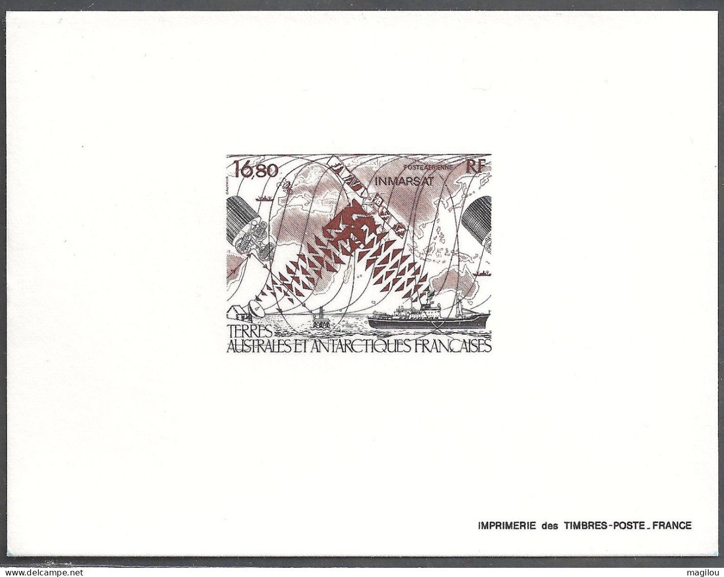 Épreuve De Luxe Taaf/fsat Satellite Inmarsat YVT PA 99 - Imperforates, Proofs & Errors