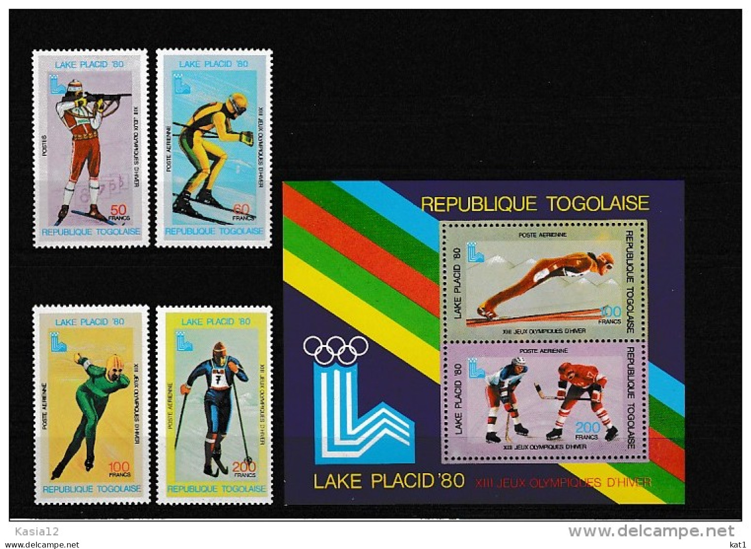 A06797)Olympia 80, Togo 1414 - 1417 A** + Bl 151 A** - Hiver 1980: Lake Placid
