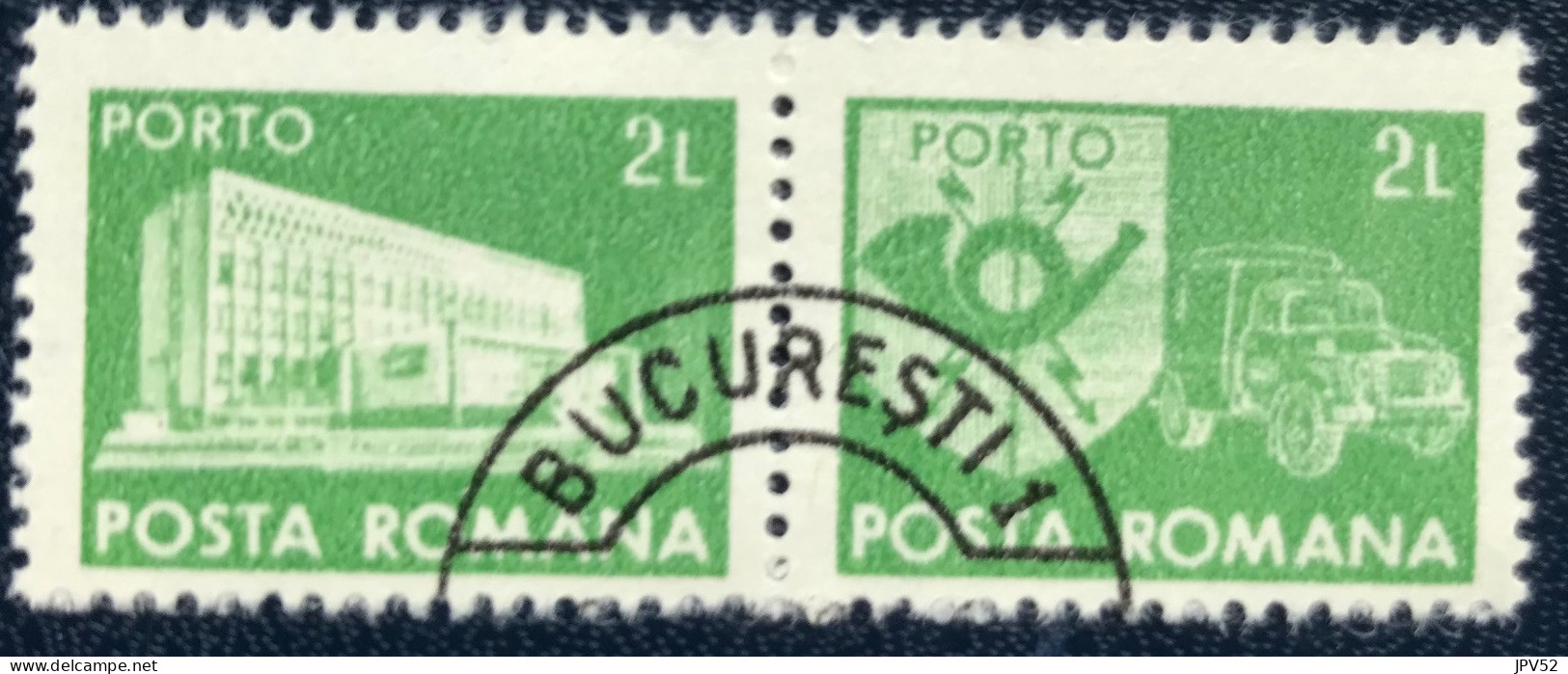 Romana - Roemenië - C14/53 - 1982 - (°)used - Michel 128 - Postkantoor & Postembleem & Postvoertuig - BUCURESTI - Postage Due