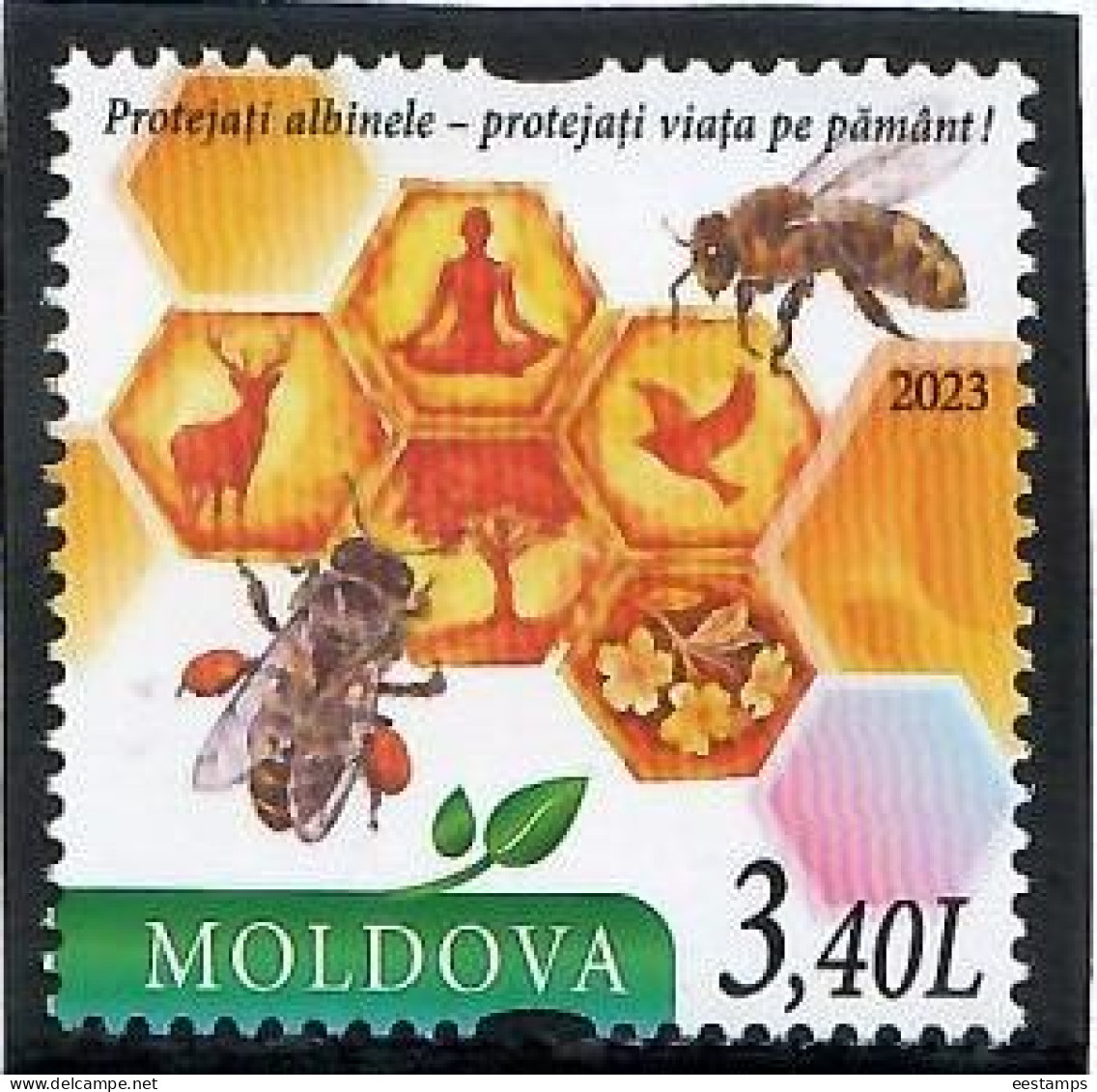 Moldova 2023 . Apiculture. Protect The Bees. 1v. - Moldawien (Moldau)