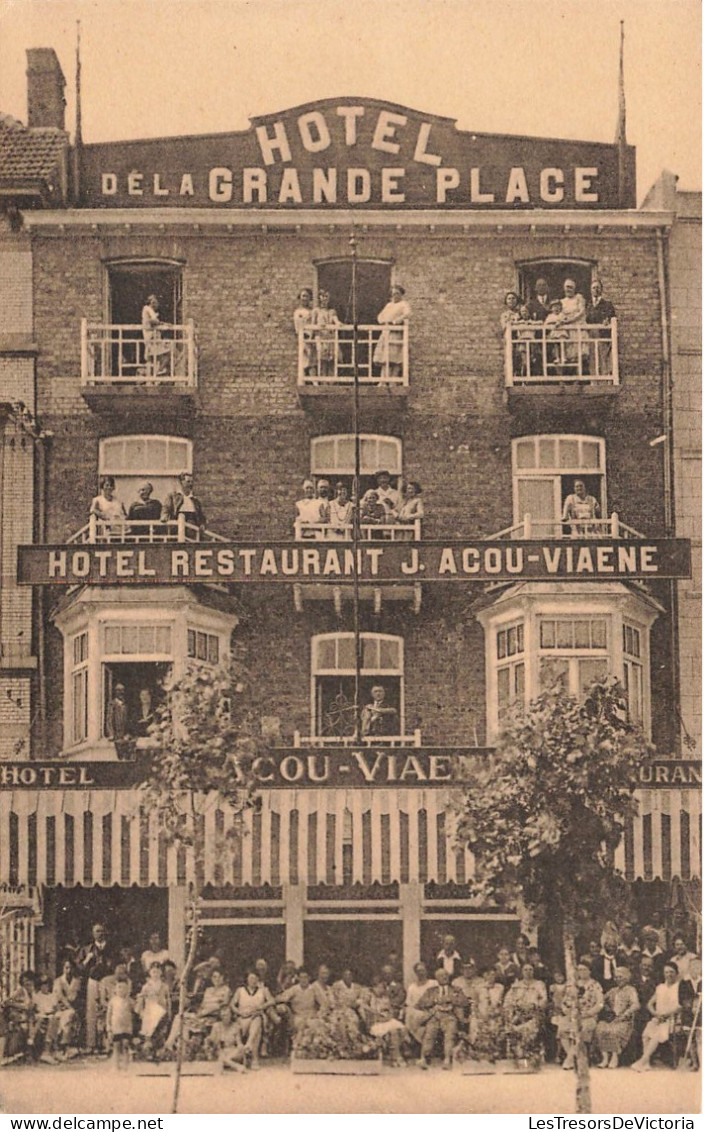 HOTELS RESTAURANTS - Hôtel De La Grande Place - Hôtel Restaurant J. Acou-Viaene - Carte Postale Ancienne - Hotel's & Restaurants