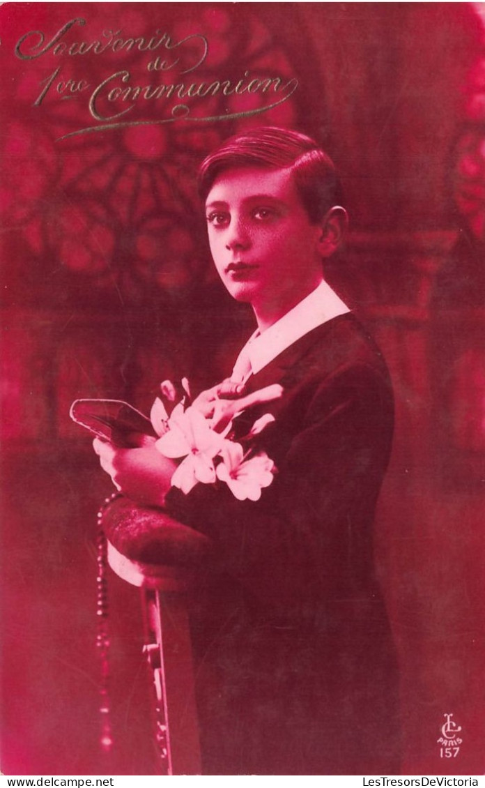 ENFANTS - Souvenir De 1ere Communion - Carte Postale Ancienne - Retratos