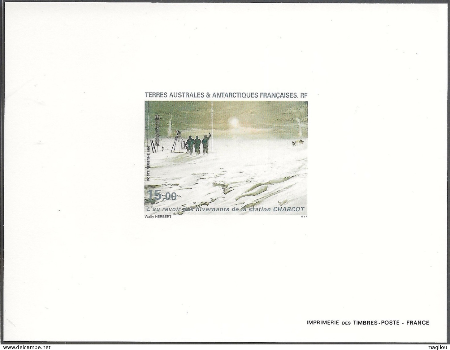 Épreuve De Luxe Taaf/fsat Hivernants Station Charcot  YVT PA 135 - Imperforates, Proofs & Errors