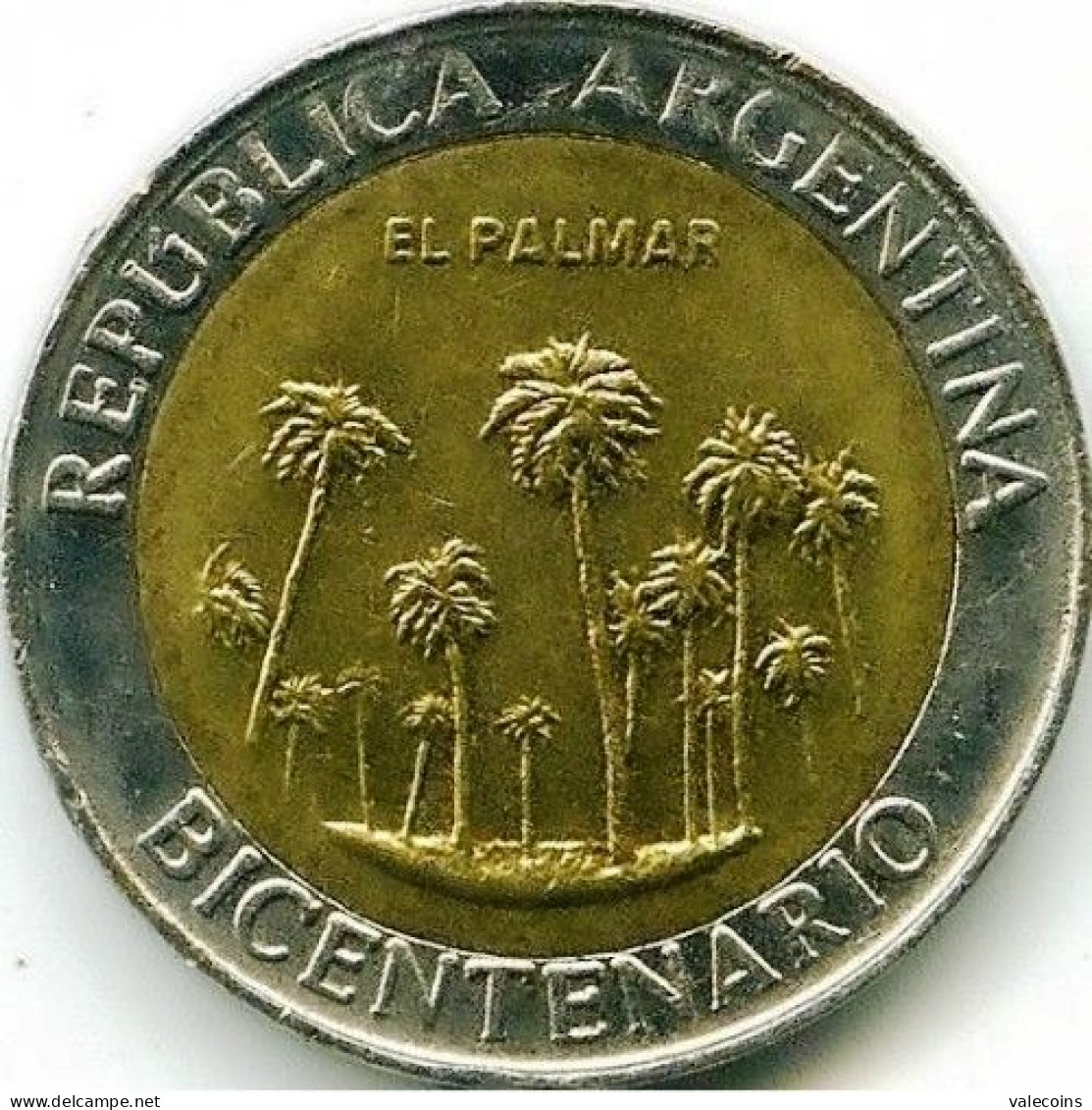 ARGENTINA - 2010 - 1 Peso - KM 156 - El Palmar - UNC Bimetallica Bimetallic - Argentine