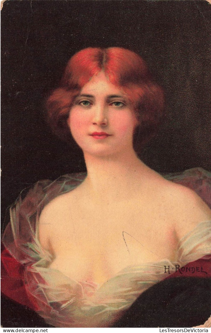 ARTS - Peintures Et Tableaux - Une Beauté Au Cheveux Roux - H. Rondel - Carte Postale Ancienne - Paintings