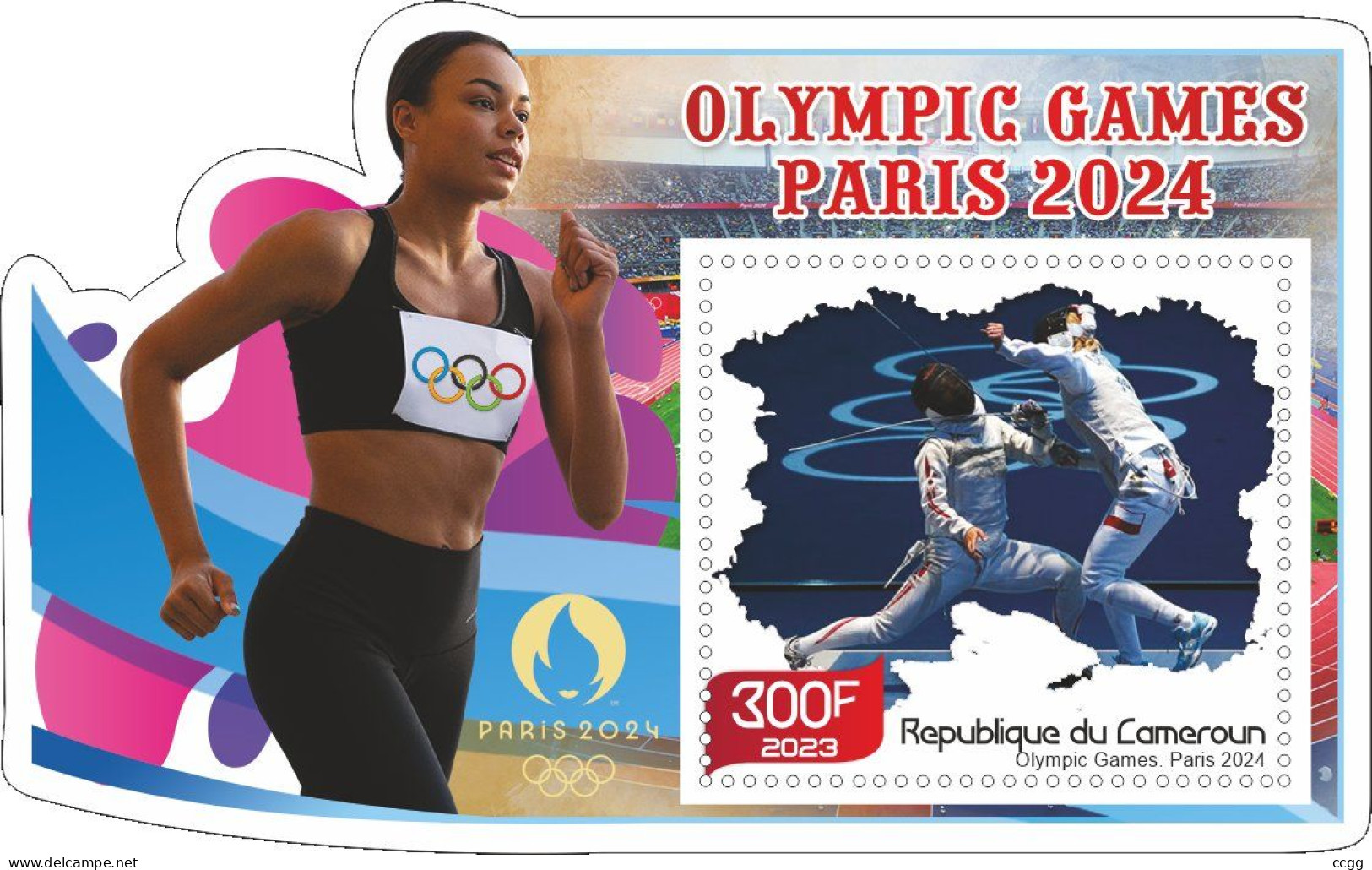 Olympische Spelen 2024 , Cameroun - Blok Postfris - Verano 2024 : París