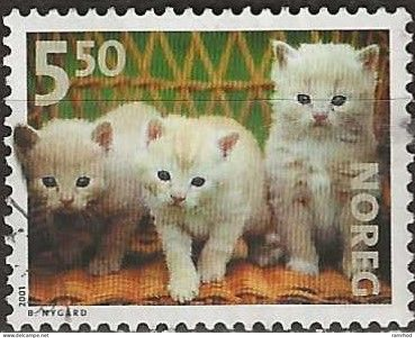NORWAY 2001 Pets - 5k50 - Kittens FU - Used Stamps
