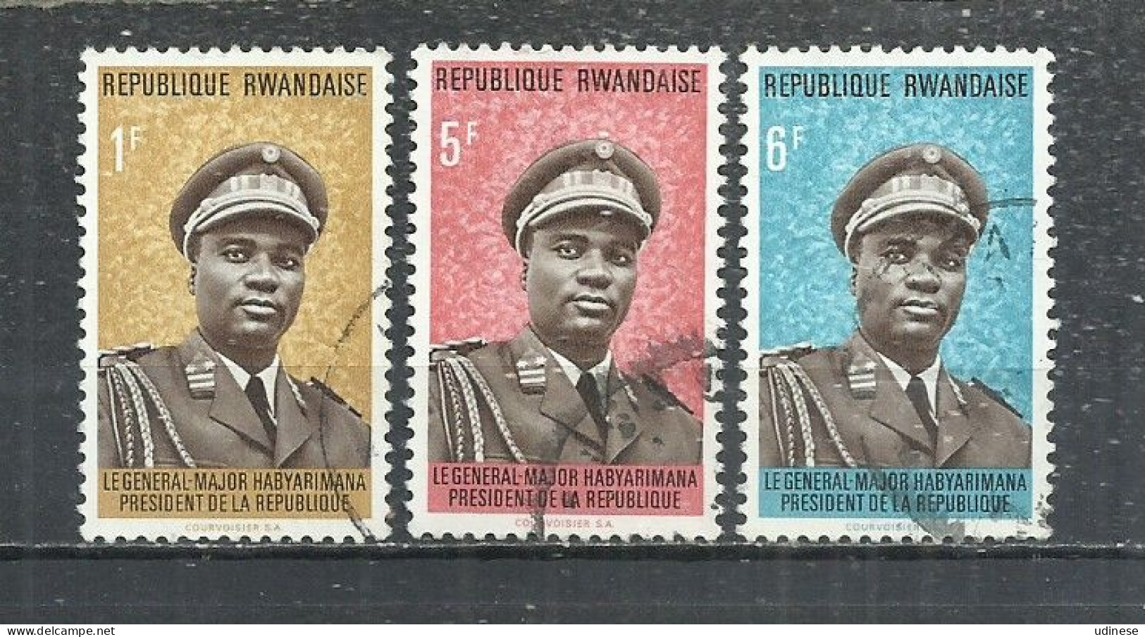 RWANDA 1974 - PRESIDENT JUVENAL HABYARIMANA - POSTALLY USED OBLITERES GESTEMPELT USADO - Used Stamps