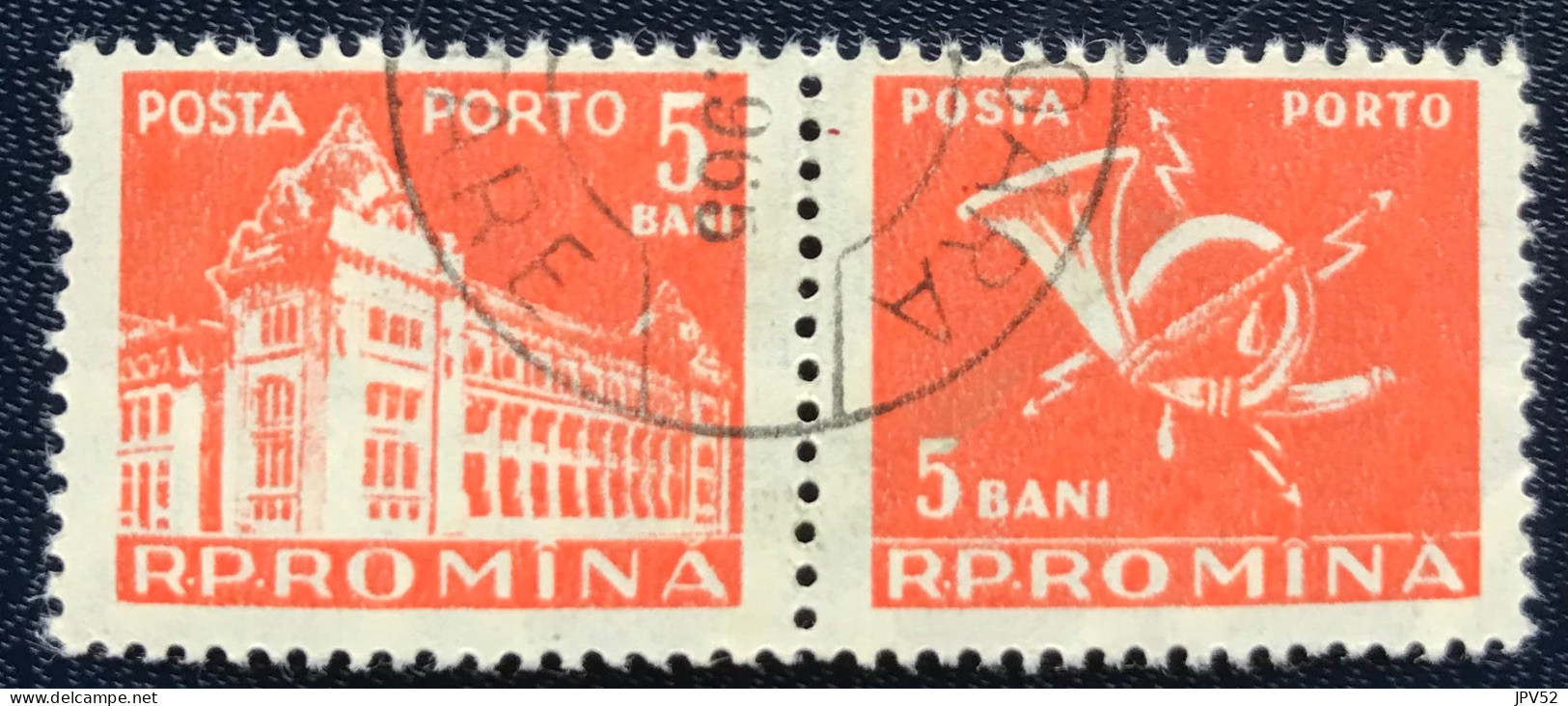 Romana - Roemenië - C14/54 - 1957 - (°)used - Michel 102 - Postkantoor & Posthoorn & Bliksem - Impuestos