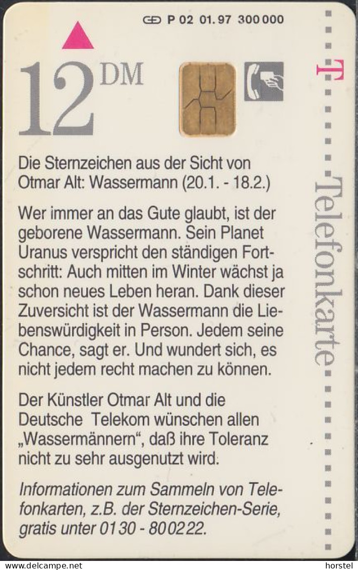 Germany P02/97 Otmar Alt - Horoskop - Wassermann - DD:1701 - P & PD-Series: Schalterkarten Der Dt. Telekom