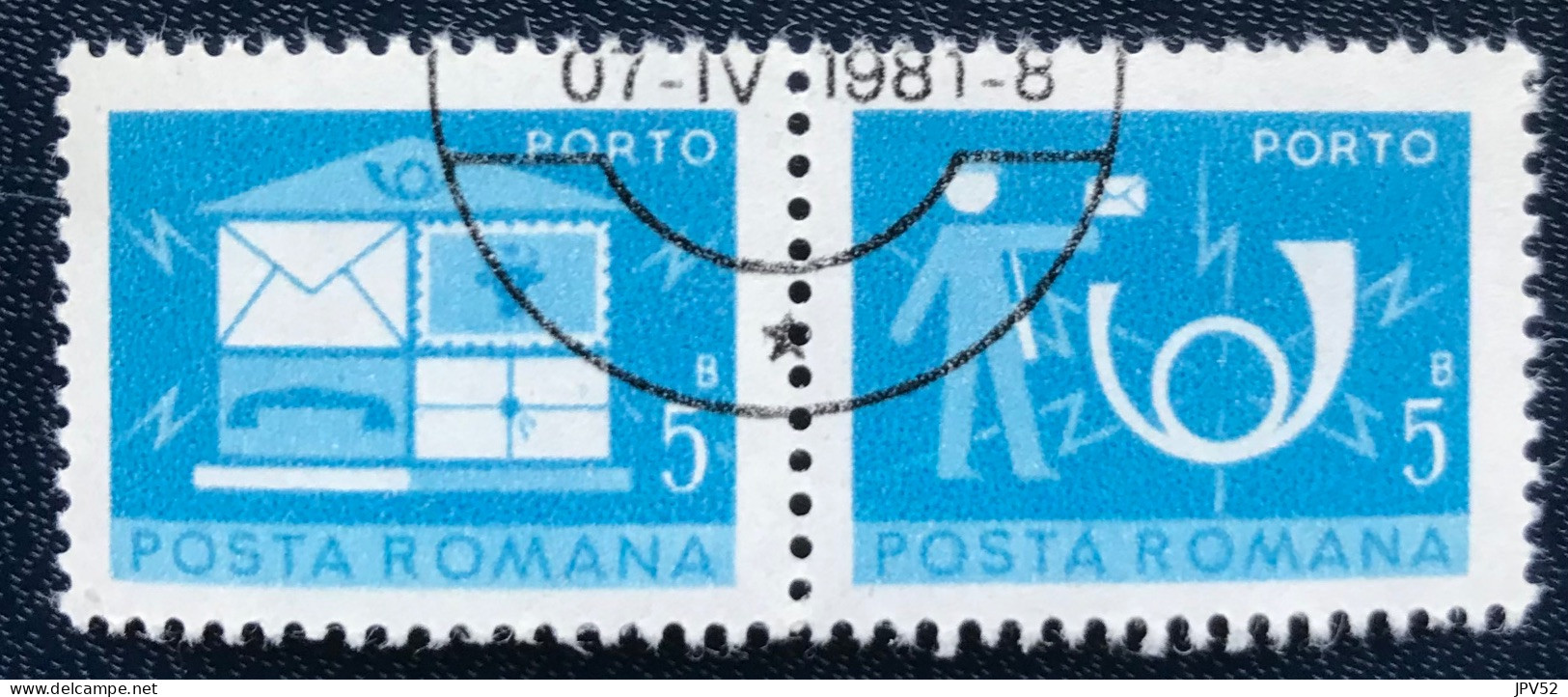 Romana - Roemenië - C14/54 - 1974 - (°)used - Michel 119 - Brievenbus & Postbode & Posthoorn - Port Dû (Taxe)