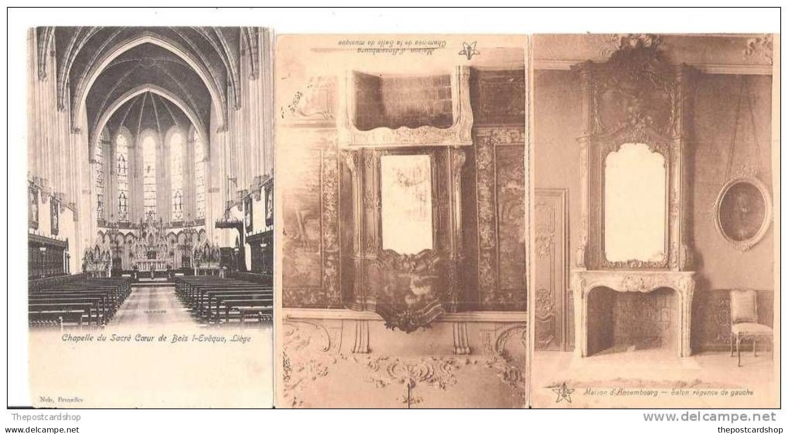 3x Trois Cpa Belge  Maison Ansembourg (x2) Et Chapelle DU SACCRE COEUR Interior LIEGE - Liege