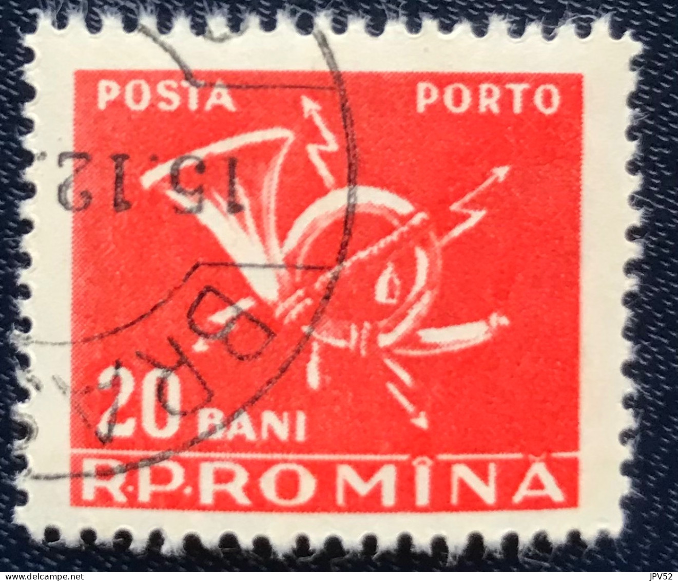 Romana - Roemenië - C14/54 - 1957 - (°)used - Michel 104 - Posthoorn & Bliksem - Impuestos