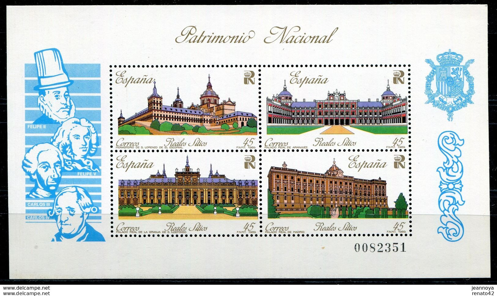 BLOC FEUILLET ESPAGNE N° 39** Et 41 41** Neuf Luxe 1989 Patrimonio National Et CARLOS III - Blocs & Hojas