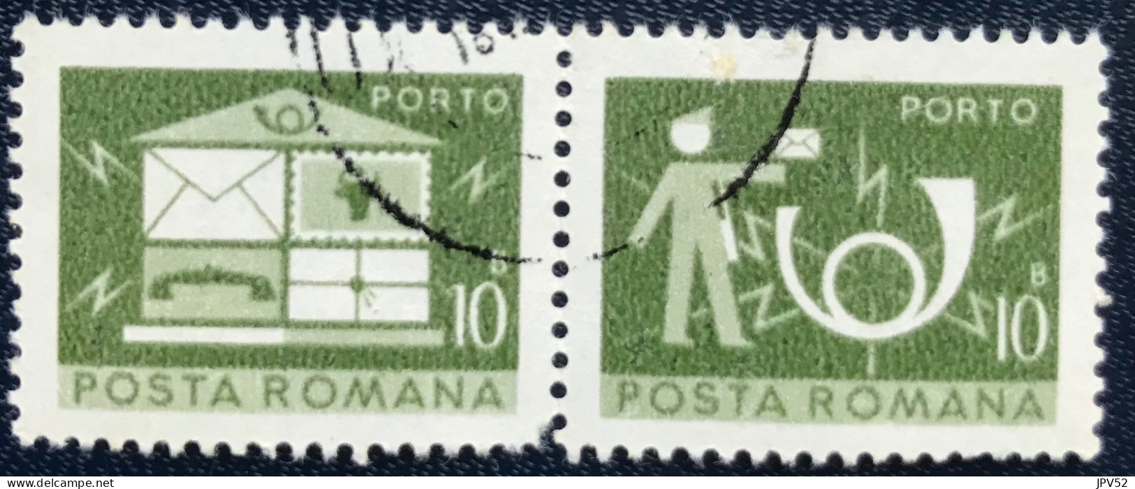 Romana - Roemenië - C14/54 - 1974 - (°)used - Michel 120 - Brievenbus & Postbode & Posthoorn - Port Dû (Taxe)