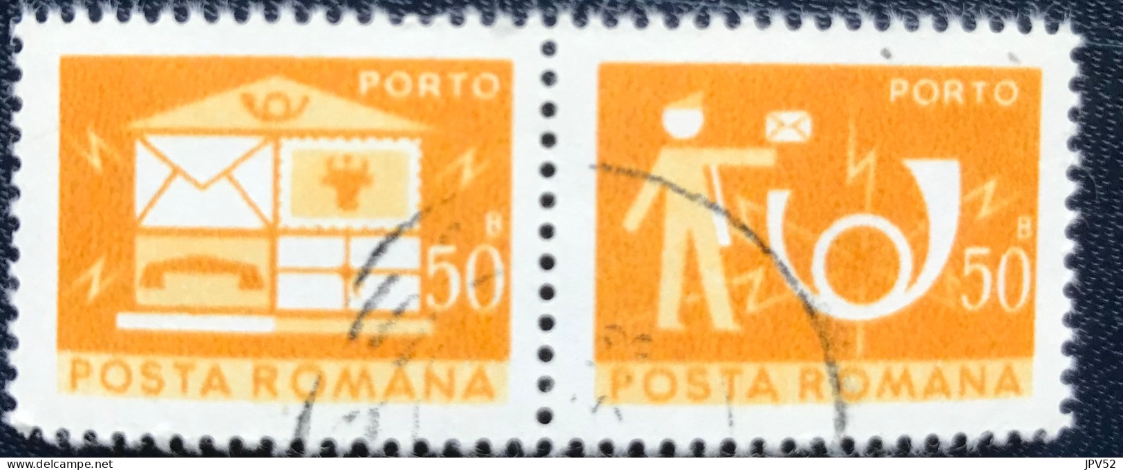 Romana - Roemenië - C14/55 - 1982 - (°)used - Michel 126 - Brievenbus & Postbode & Posthoorn - Portomarken